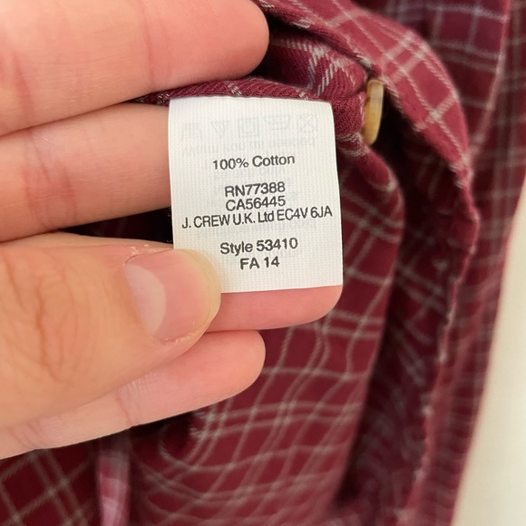 J Crew Mens Red Gingham Plaid Cotton Long Sleeve Button Down Shirt Size XL - Picture 4 of 4
